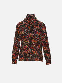 Floral Blouse,GUCCI,BLACK RED,Image 1