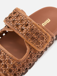 Fussbett Slide,MIU MIU,COGNAC,Image 3