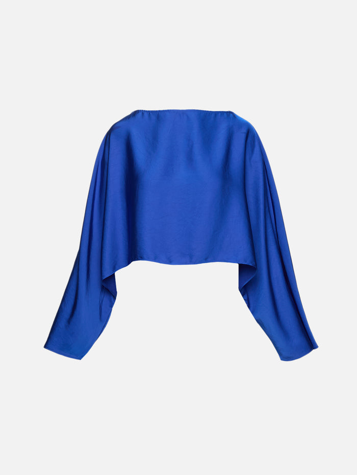 Boat Neck Blouse,LAPOINTE,ROYAL BLUE,Image 1