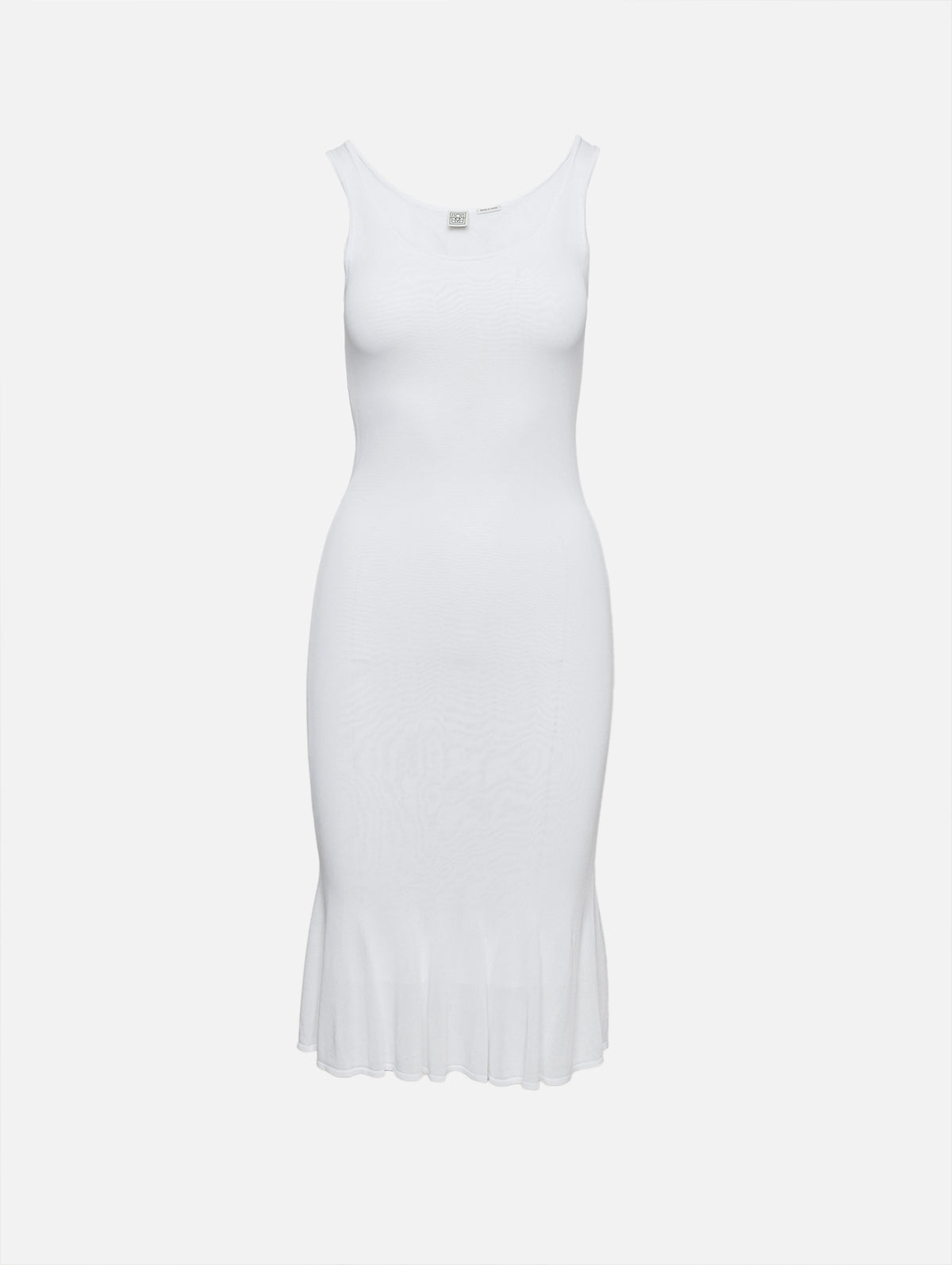 Fluted Hem Dress,TOTÉME,OPTIC WHITE,Image 1