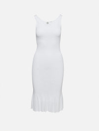 Fluted Hem Dress,TOTÉME,OPTIC WHITE,Image 2