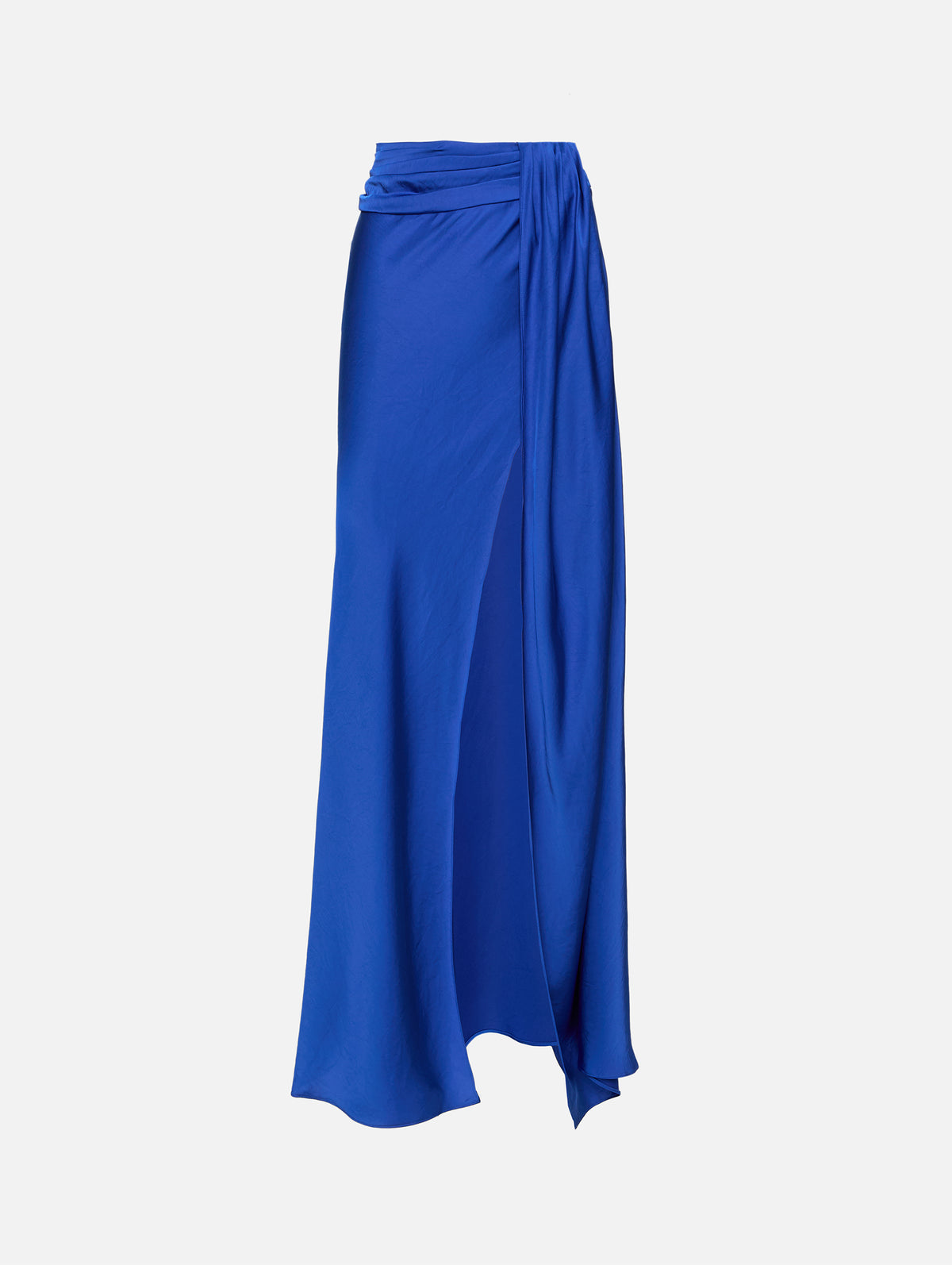 Satin Skirt,LAPOINTE,ROYAL BLUE,Image 2