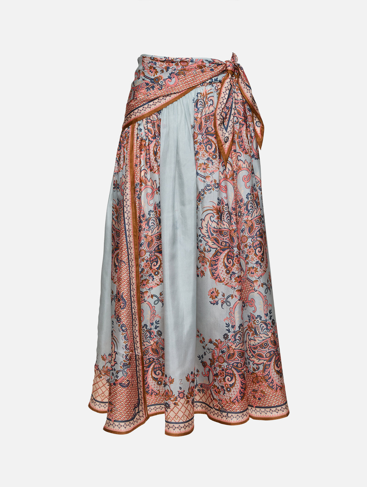 Aster Scarf Skirt,ZIMMERMANN,BLUE PAISLEY FLORAL,Image 1