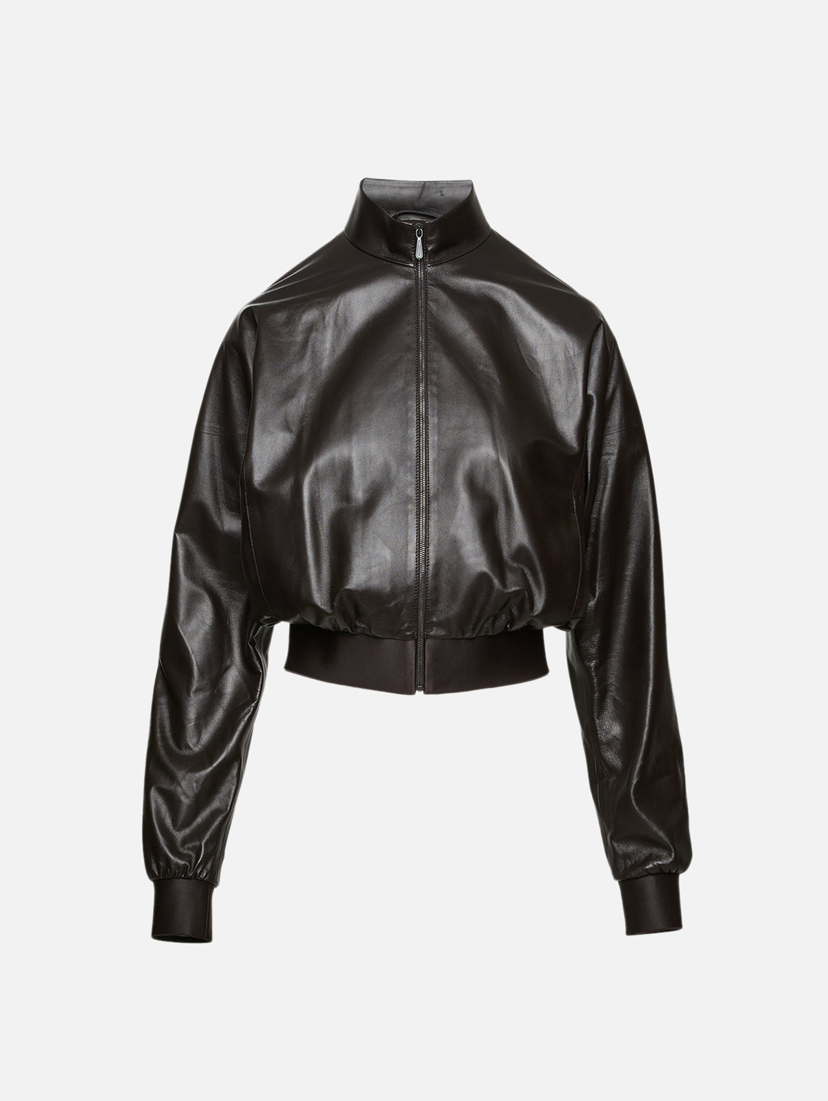 Leather Bomber Jacket,GUCCI,DARK CHOCOLATE,Image 1