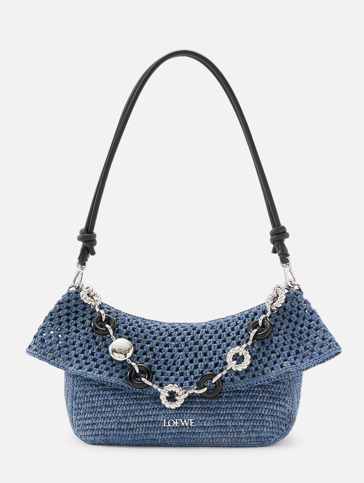 Ola Crochet Bag,LOEWE,DENIM BLUE,Image 1