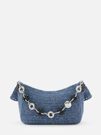 Ola Crochet Bag,LOEWE,DENIM BLUE,Image 3