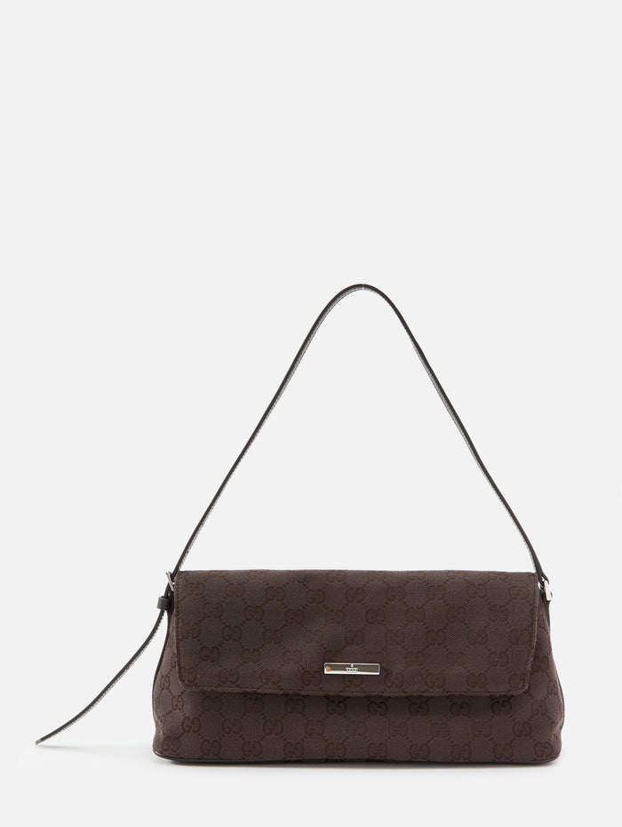 Essence Plaque Shoulder Bag,GUCCI,CHOCO BROWN,Image 1