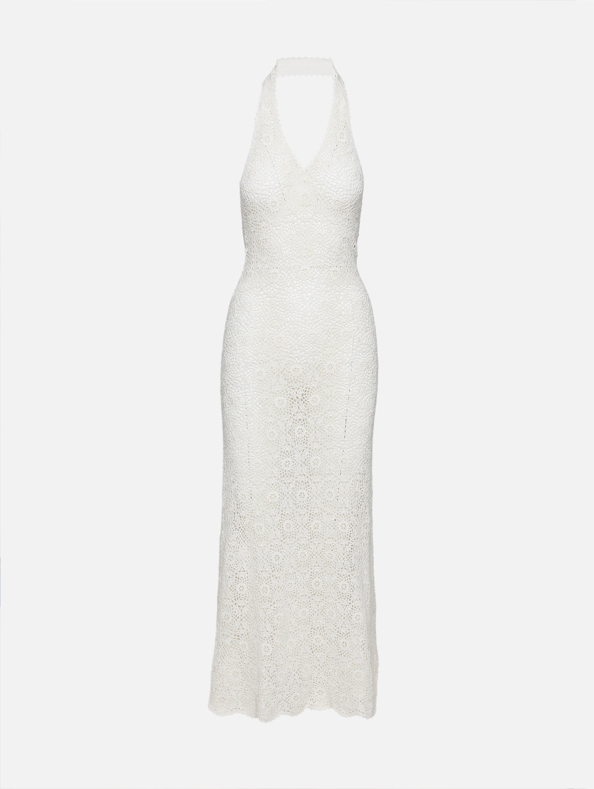 NILI LOTAN Women's Eddie Knit Halter Dress Ivory, M