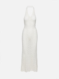 Eddie Knit Halter Dress,NILI LOTAN,IVORY,Image 1