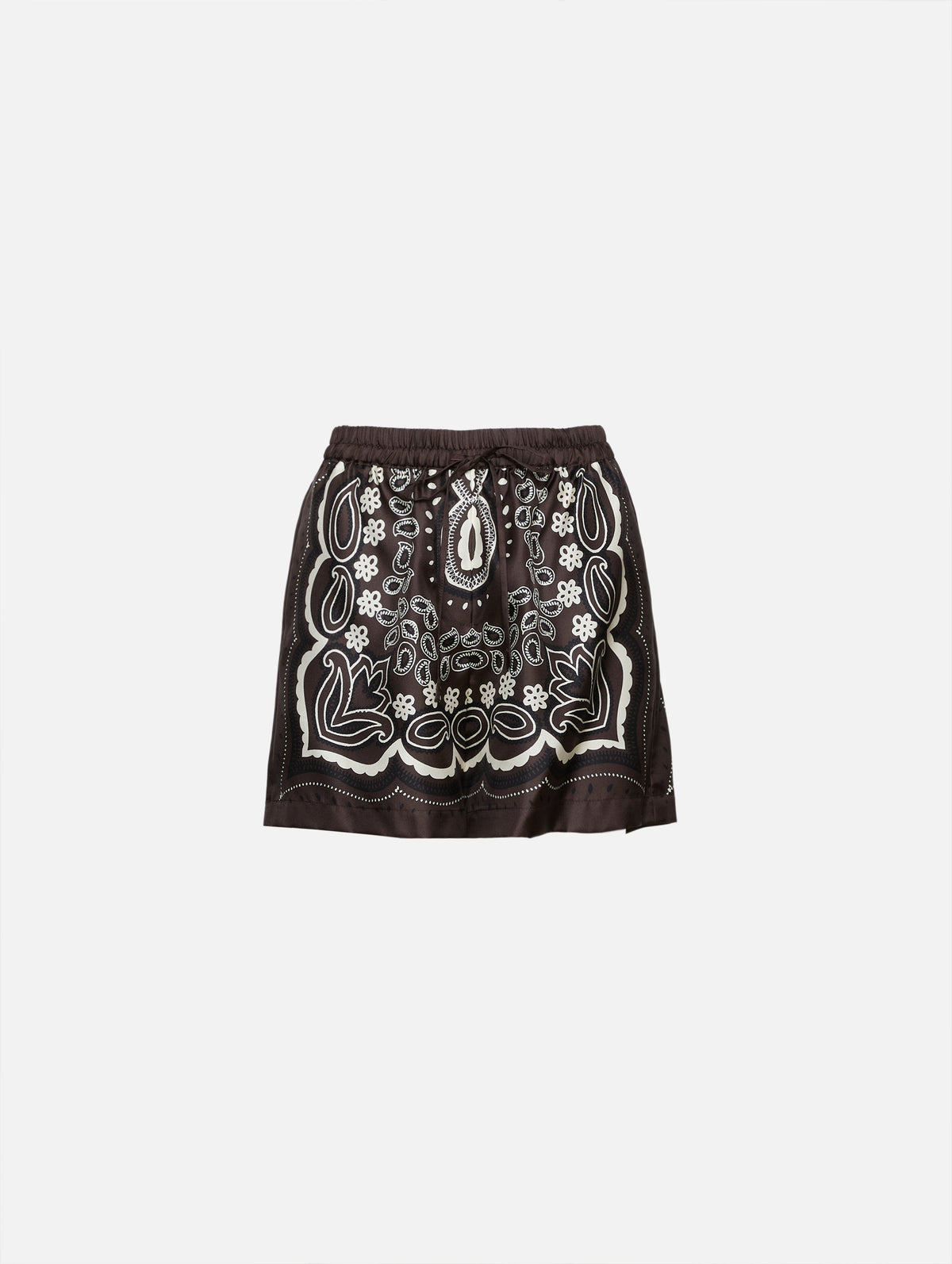 Frances Silk Short,NILI LOTAN,BROWN/IVORY,Image 2