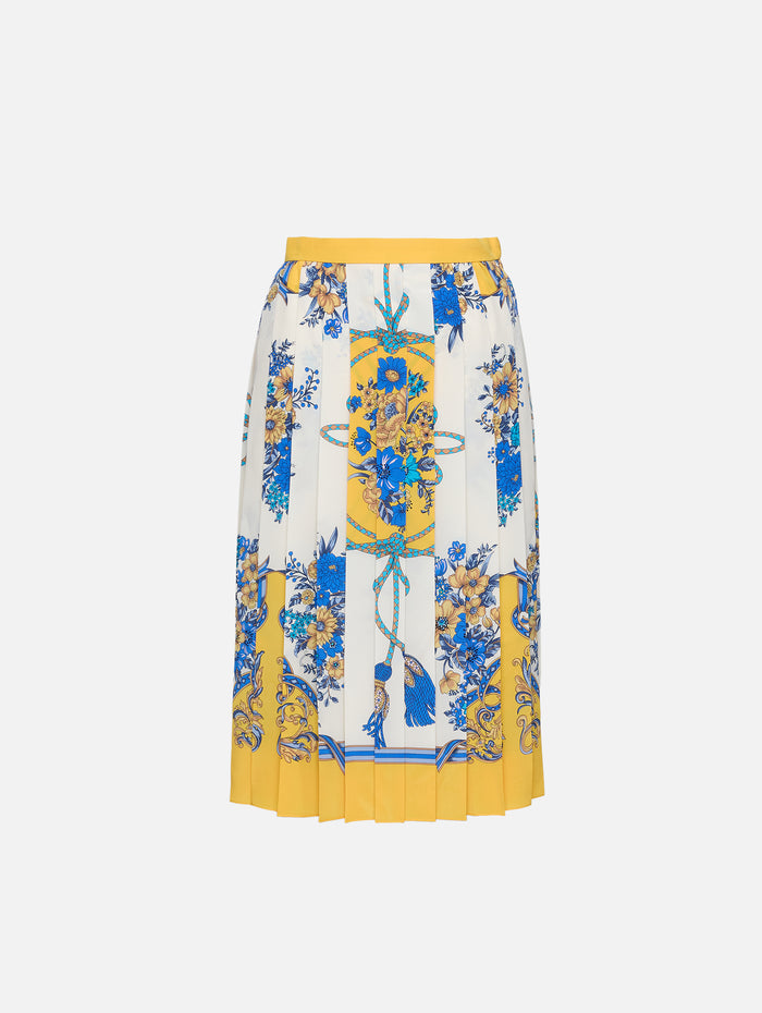 Printed Skirt,GUCCI,YELLOW IVORY MULTICOLOR,Image 1