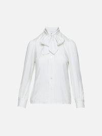 Pinstripe Blouse,GUCCI,WHITE AZURE,Image 2
