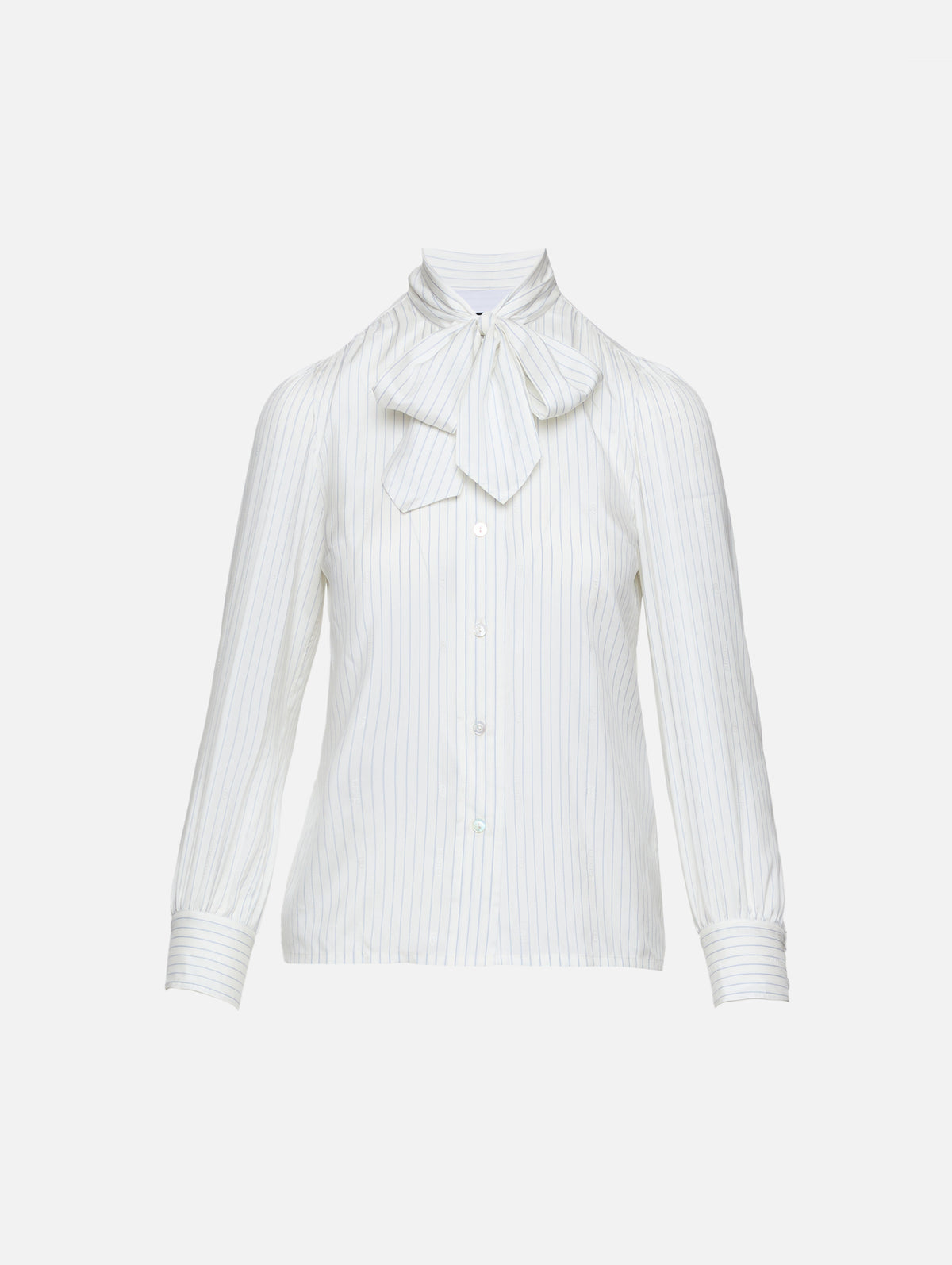 Pinstripe Blouse,GUCCI,WHITE AZURE,Image 1