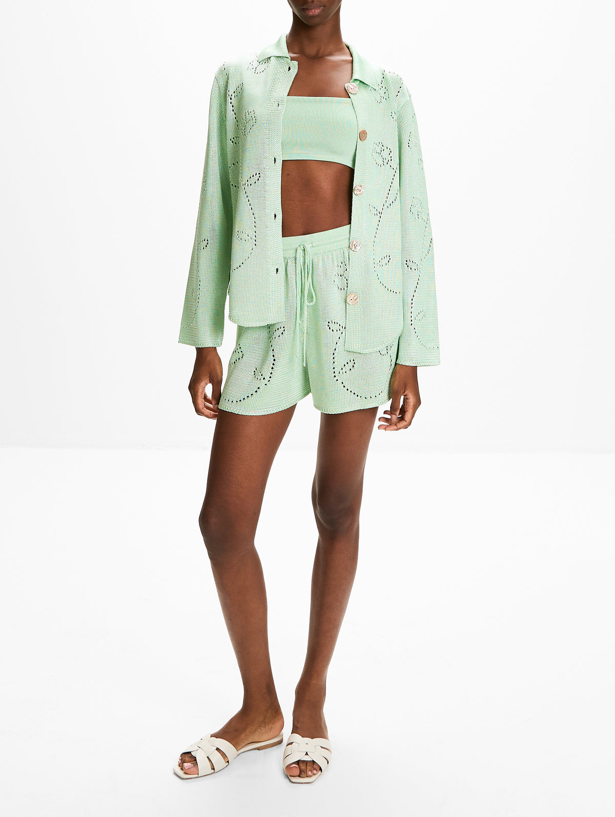 Ivy Long Sleeve Shirt,CALLE DEL MAR,EUCALYPTUS,Image 2