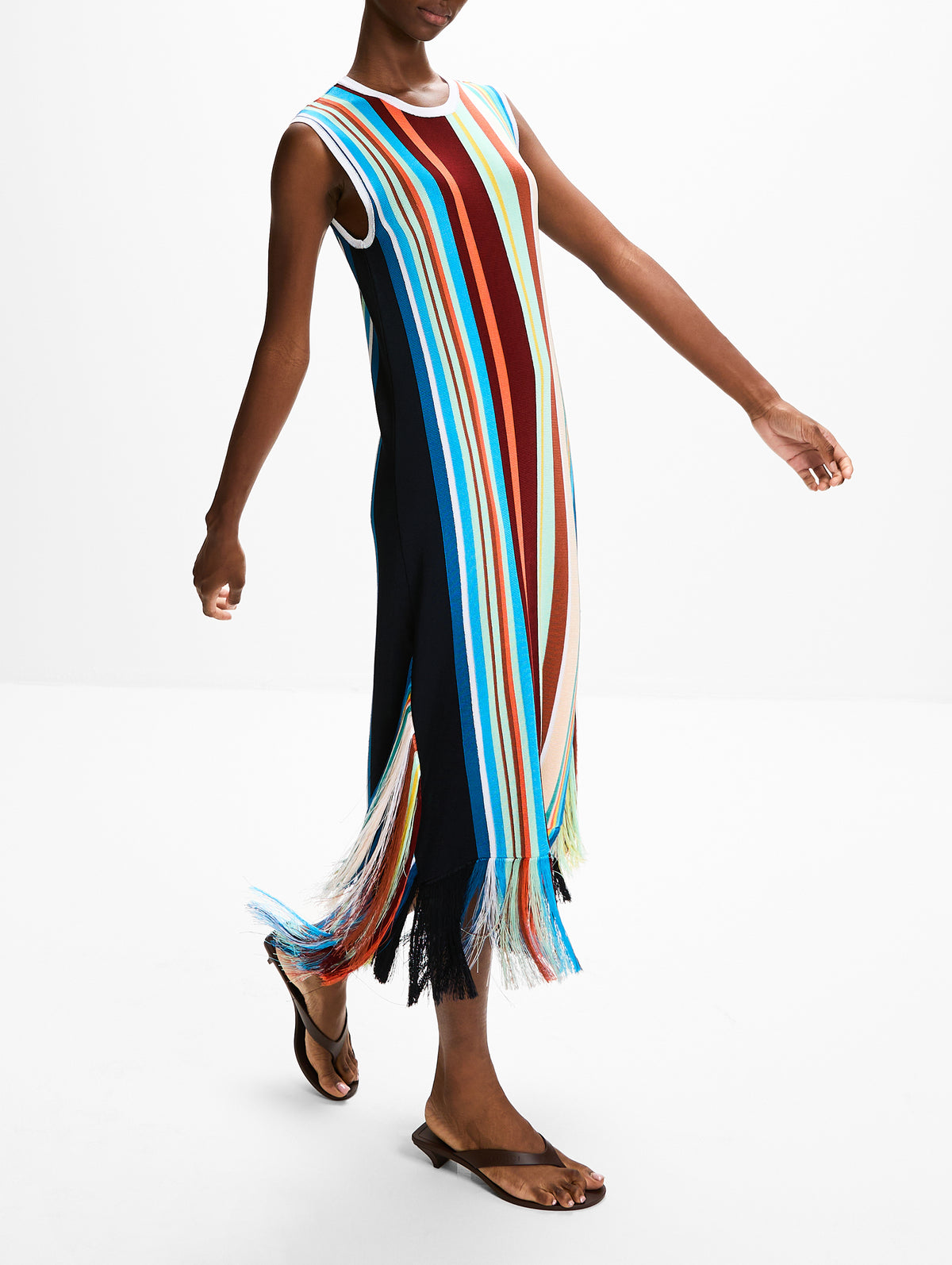Striped Knit Dress,FENDI,MULTICOLOR,Image 3