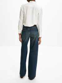 Pinstripe Blouse,GUCCI,WHITE AZURE,Image 3