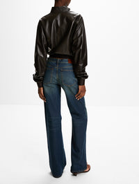 Leather Bomber Jacket,GUCCI,DARK CHOCOLATE,Image 3