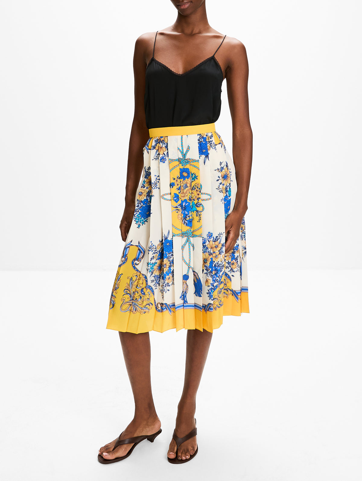 Printed Skirt,GUCCI,YELLOW IVORY MULTICOLOR,Image 2