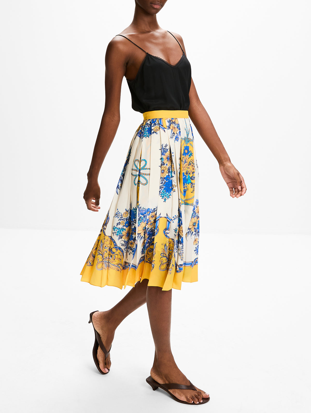Printed Skirt,GUCCI,YELLOW IVORY MULTICOLOR,Image 3