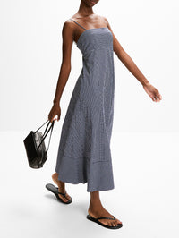 Fit And Flare Knot Dress,LA LIGNE,MIDNIGHT/WHITE,Image 3