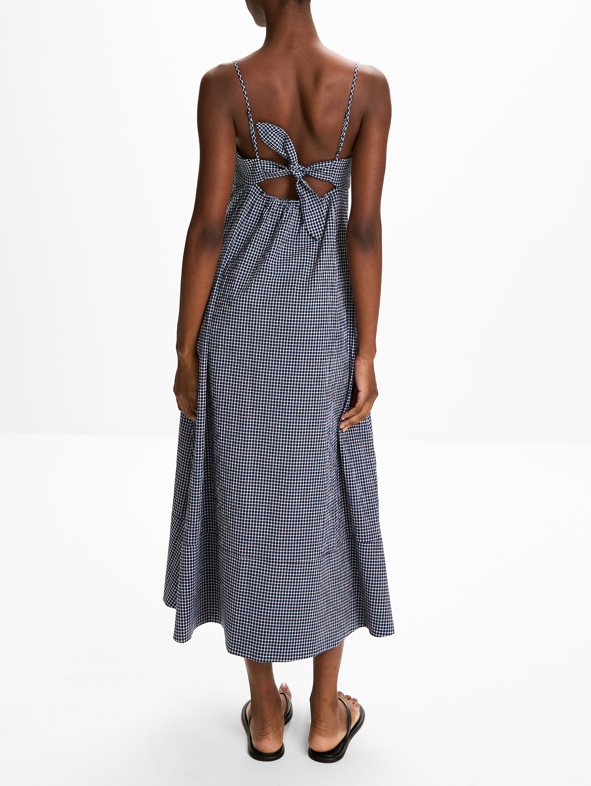 Fit And Flare Knot Dress,LA LIGNE,MIDNIGHT/WHITE,Image 4