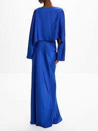 Boat Neck Blouse,LAPOINTE,ROYAL BLUE,Image 3