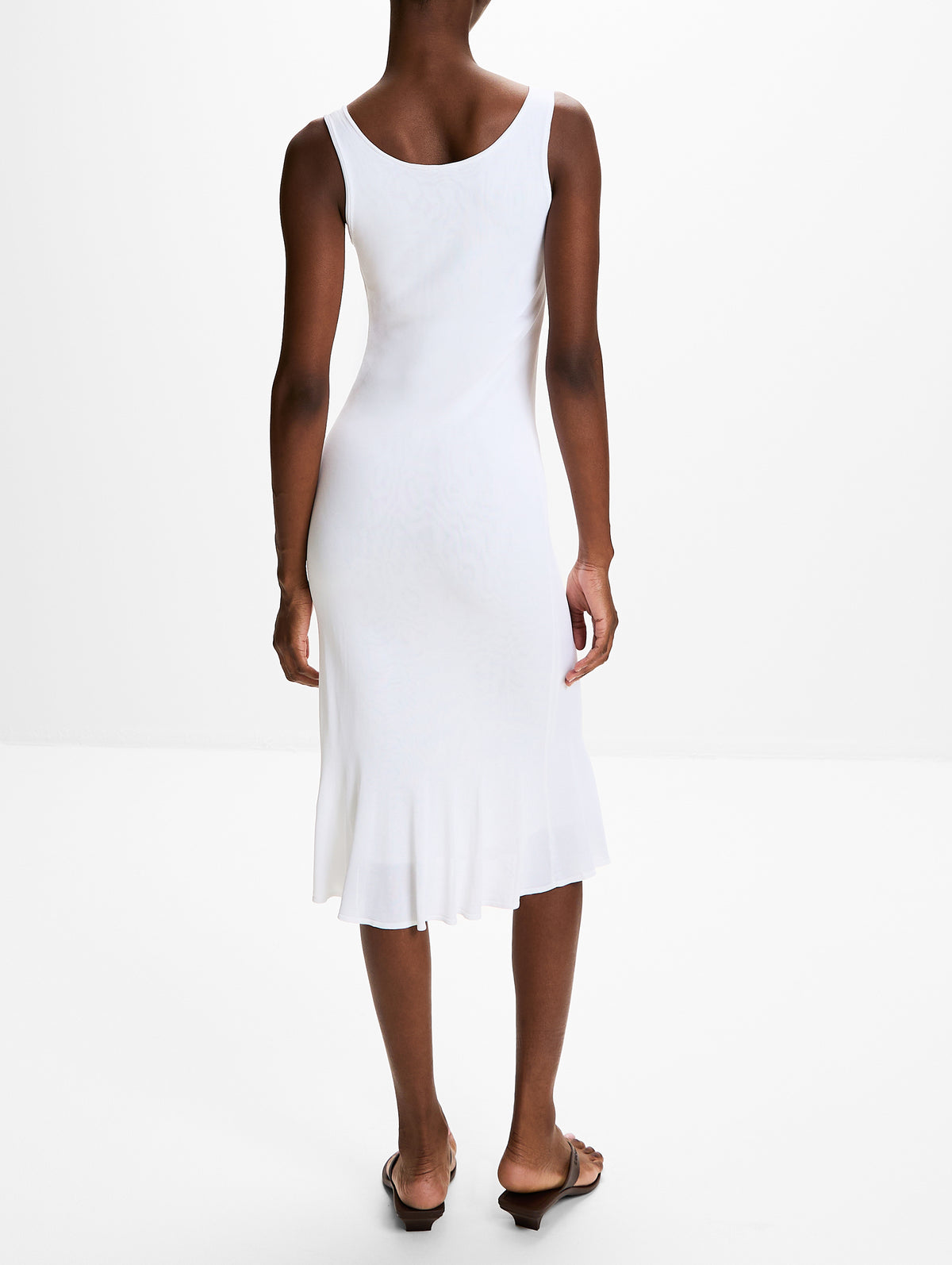 Fluted Hem Dress,TOTÉME,OPTIC WHITE,Image 4