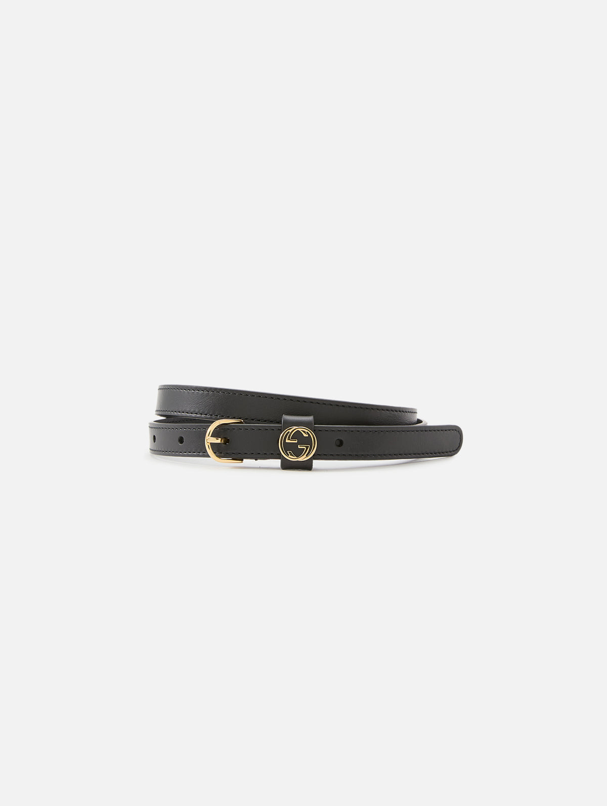 GG Interlocking Belt 15mm,GUCCI,BLACK,Image 1