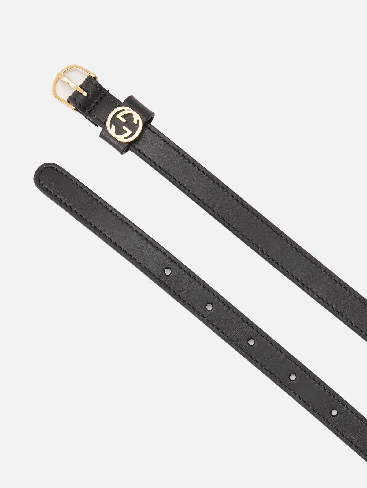 GG Interlocking Belt 15mm,GUCCI,BLACK,Image 2