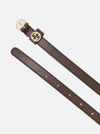 GG Interlocking Belt 15mm,GUCCI,DARK BROWN,Image 2