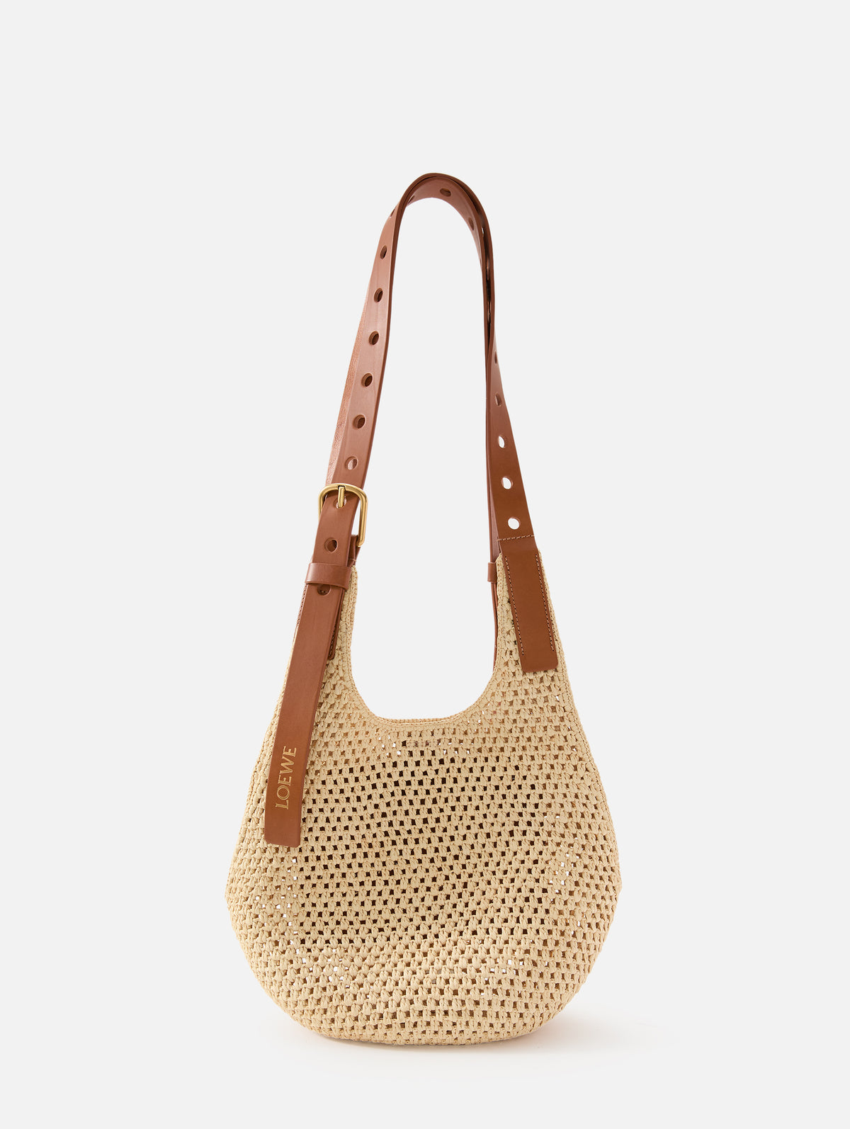 Punch Hole Hobo Bag,LOEWE,NATURAL/TAN,Image 1