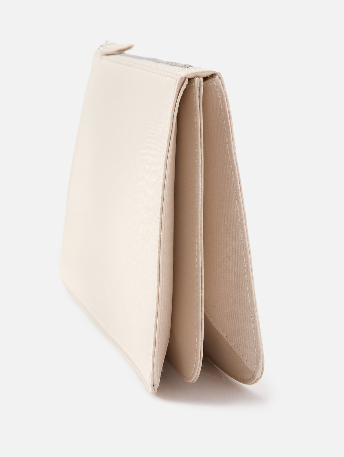 Threefold Satin Clutch,TOTÉME,CHAMPAGNE,Image 4