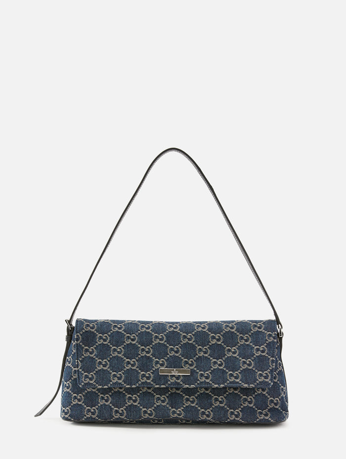 Essence Plaque Shoulder Bag,GUCCI,BLUE,Image 1
