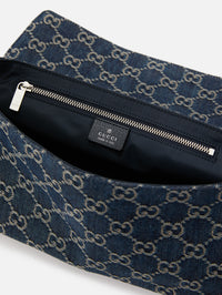 Essence Plaque Shoulder Bag,GUCCI,BLUE,Image 3