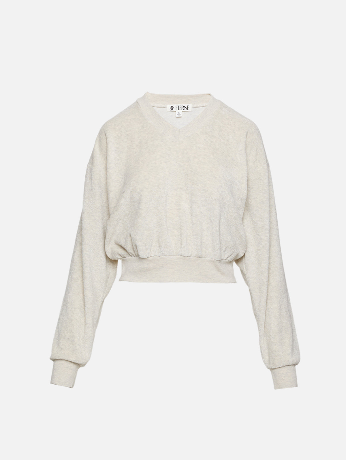 Cropped Sweatshirt,ÉTERNE,LIGHT HEATHER GREY,Image 1