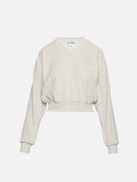 Cropped Sweatshirt,ÉTERNE,LIGHT HEATHER GREY,Image 1