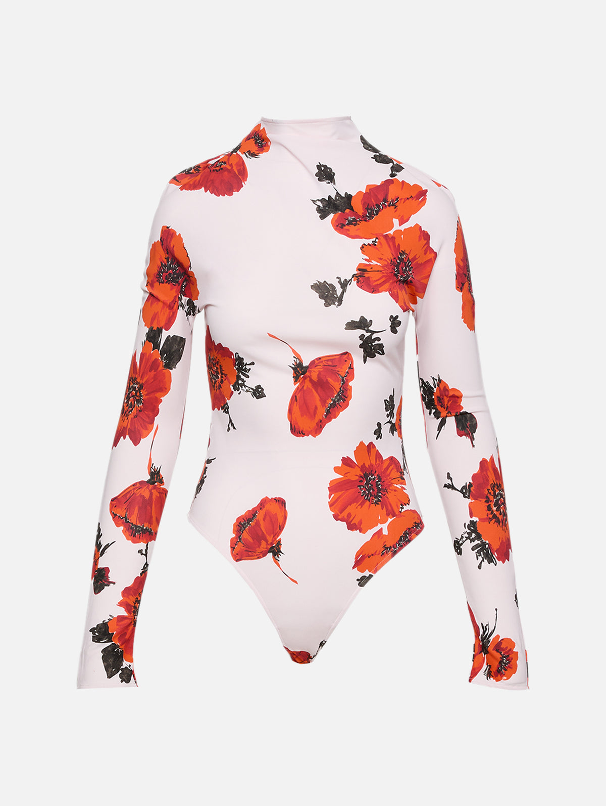 Printed Bodysuit,ALAIA,ROSE PALE RED,Image 1