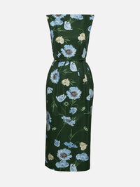 Floral Midi Dress,ERDEM,DARK GREEN/BLU,Image 1