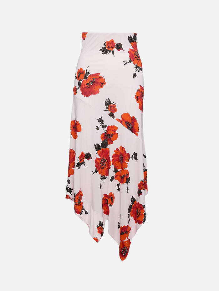 Floral Skirt,ALAIA,ROSE PALE RED,Image 1