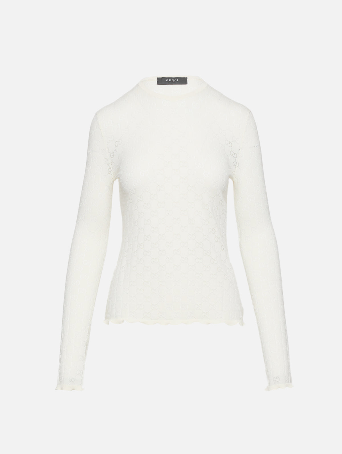 Knit Logo Top,GUCCI,WHITE,Image 1