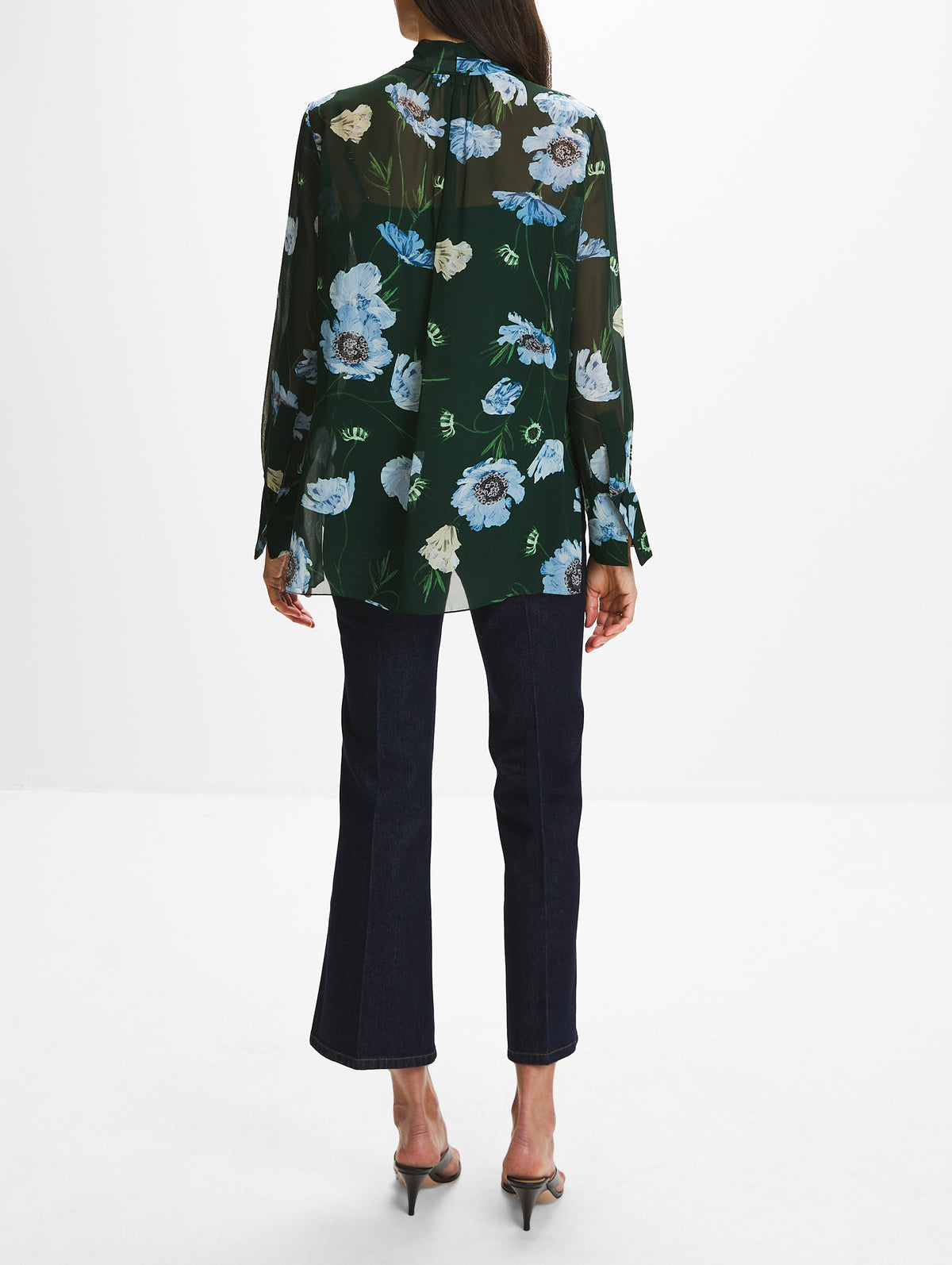 Floral Shirt,ERDEM,DARK GREEN/BLU,Image 3