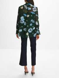 Floral Shirt,ERDEM,DARK GREEN/BLU,Image 3