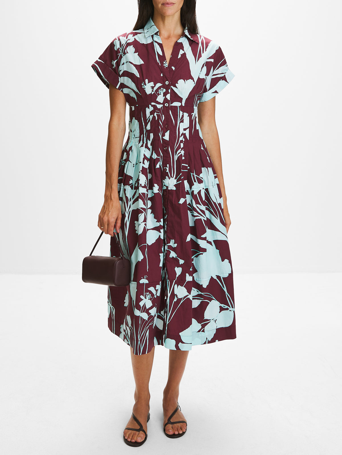 Nash Midi Dress,CARA CARA,BOTANIC MAROON,Image 2
