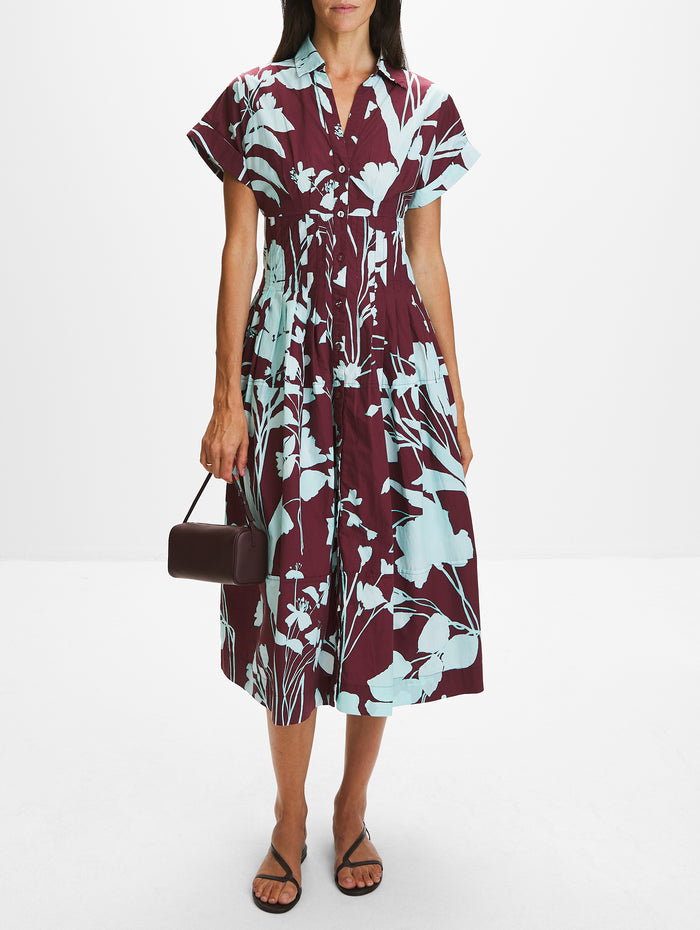Nash Midi Dress,CARA CARA,BOTANIC MAROON,Image 1