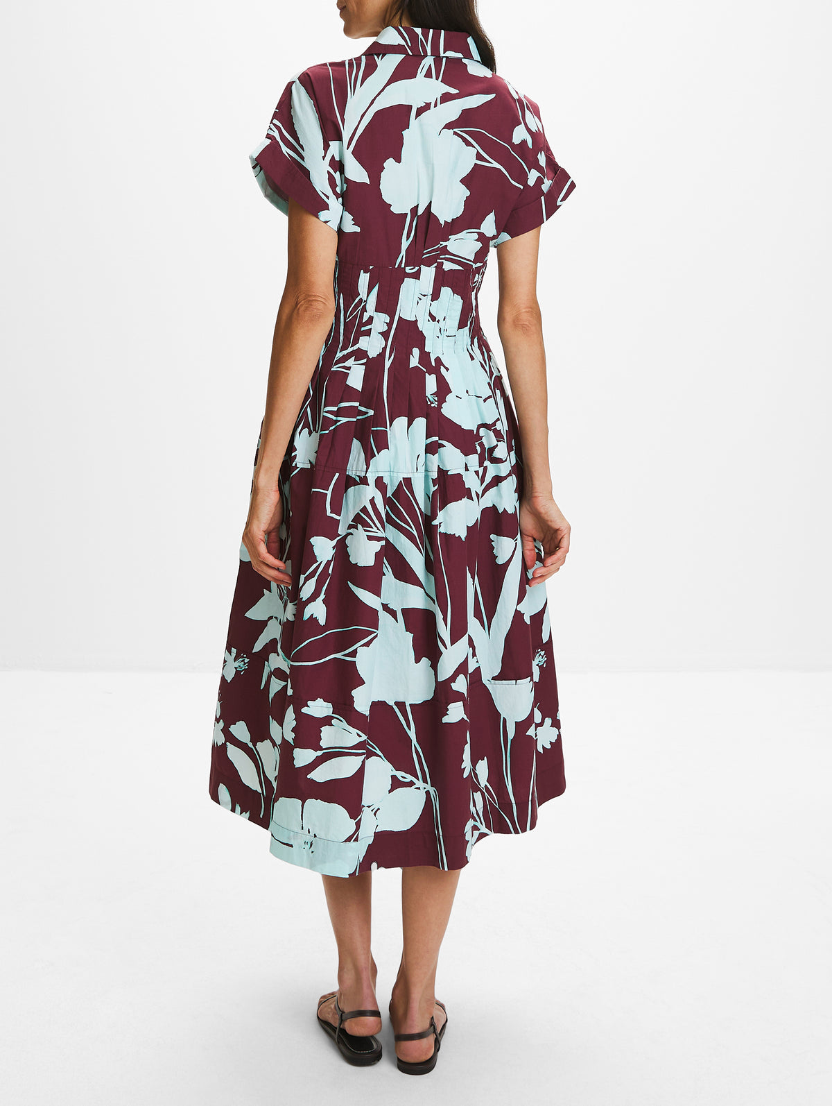 Nash Midi Dress,CARA CARA,BOTANIC MAROON,Image 4