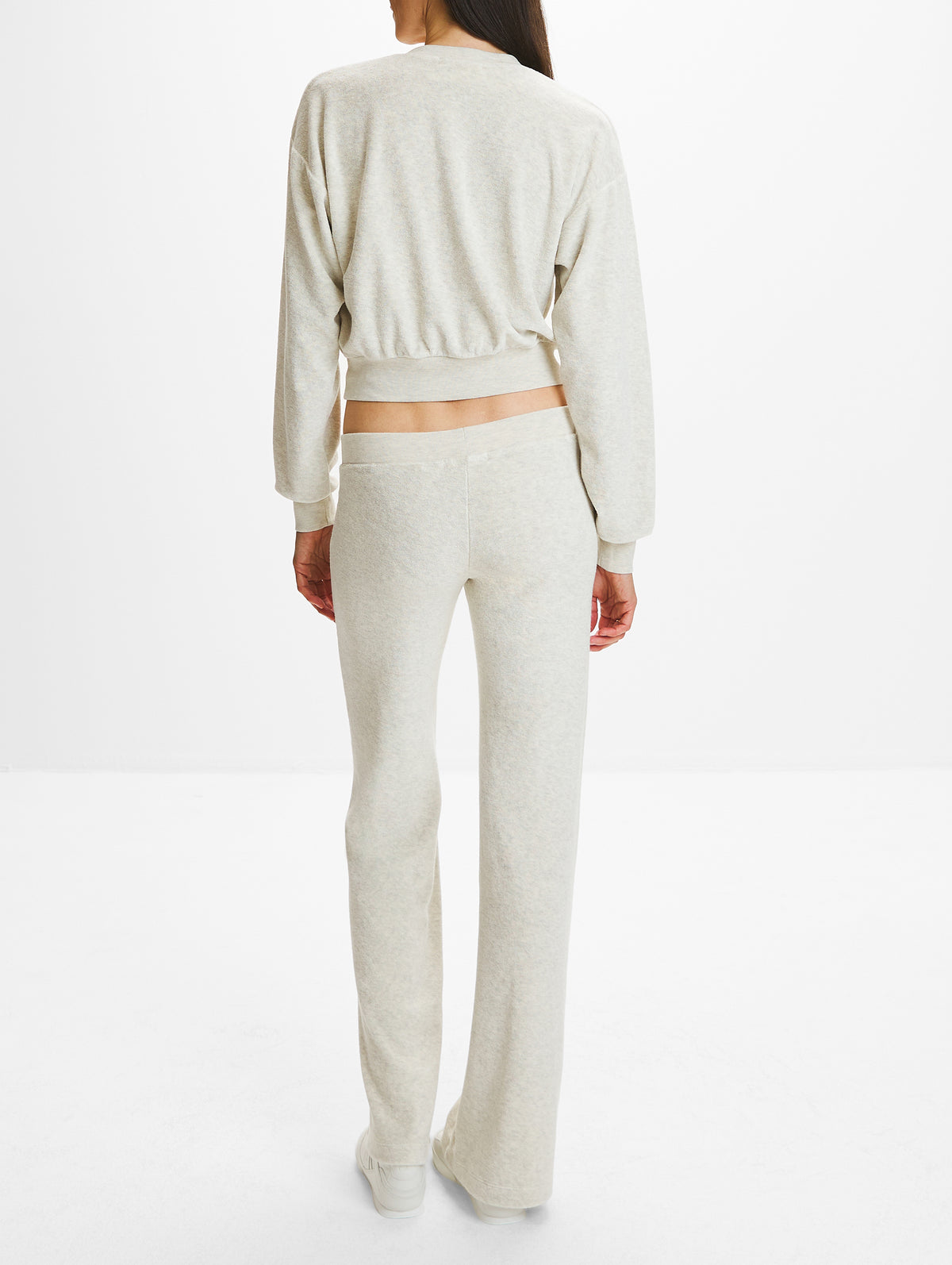 Cropped Sweatshirt,ÉTERNE,LIGHT HEATHER GREY,Image 3