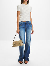 Low Rise Flare Jean,GUCCI,BLUE,Image 2