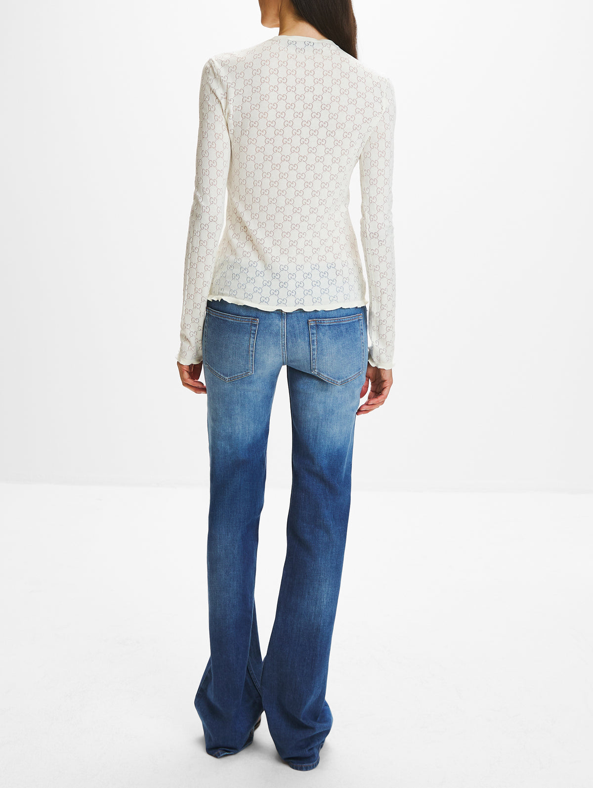 Knit Logo Top,GUCCI,WHITE,Image 3