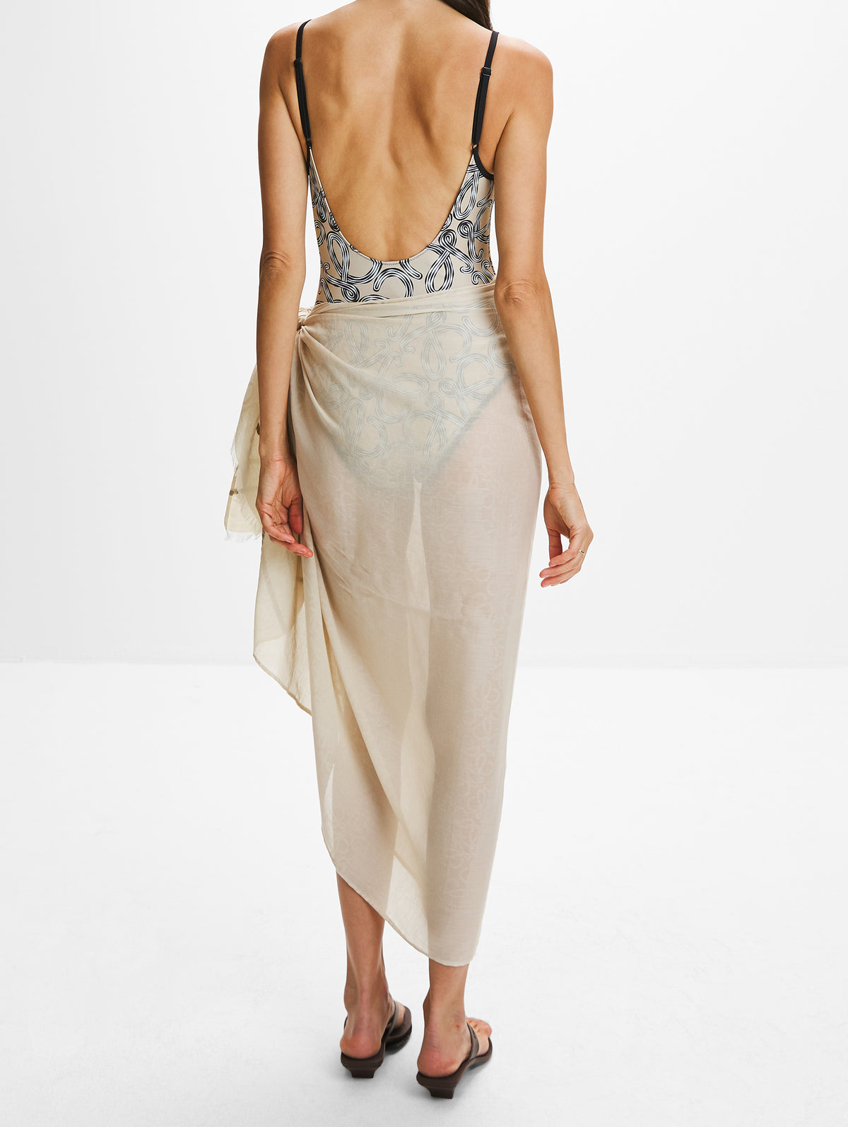 Pareo Scarf,LOEWE,LIGHT BEIGE,Image 5