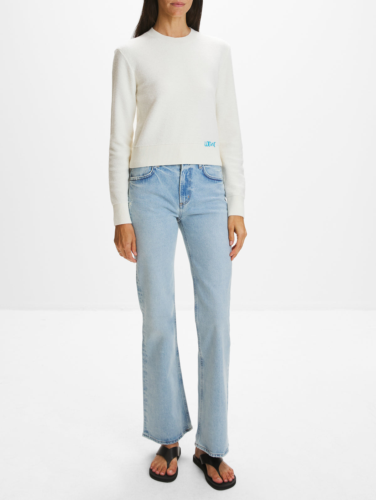 Crewneck Sweater,LOEWE,ECRU,Image 2